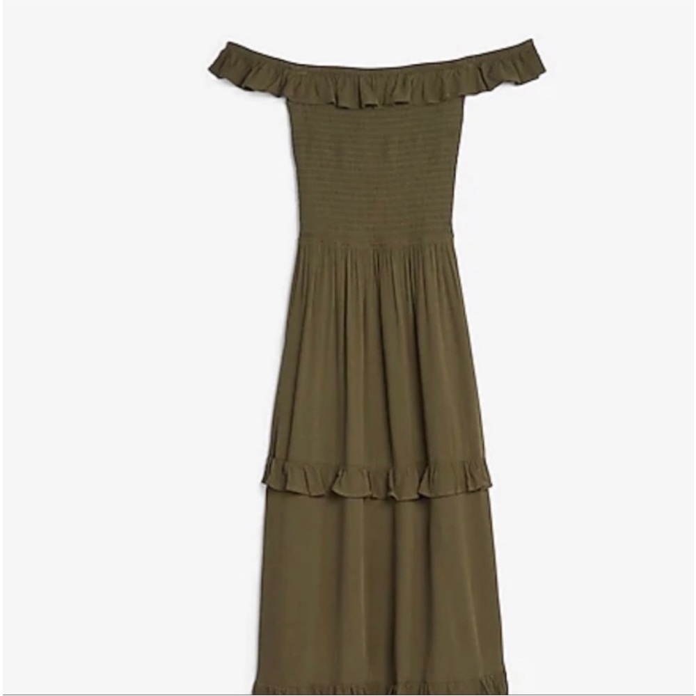Olive green Express maxi dress size XS